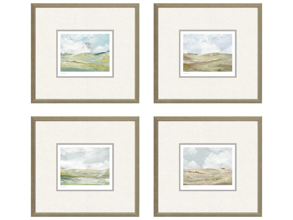 Landscapes Afternoon Wall Art Set of 4 Framed Countryside Scenes