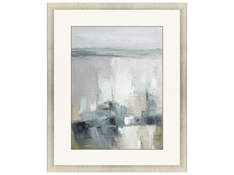 Echoes Of The Sea II Framed Blue and White Abstract Wall Art