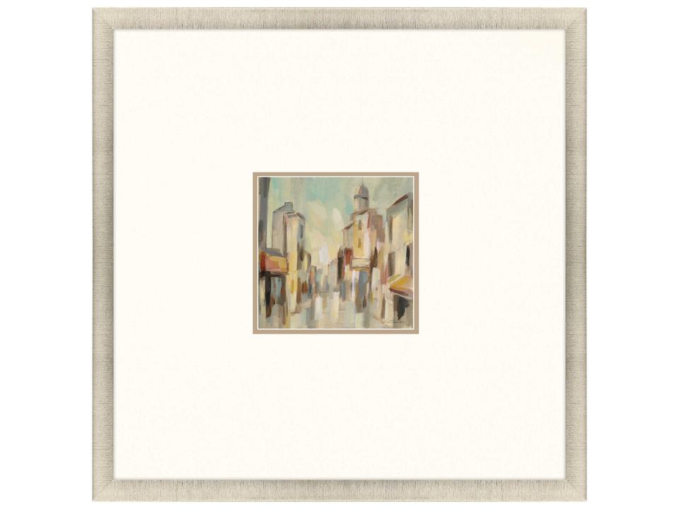 Scenic Pastel Street-I Framed Wall Art with Gold Frame