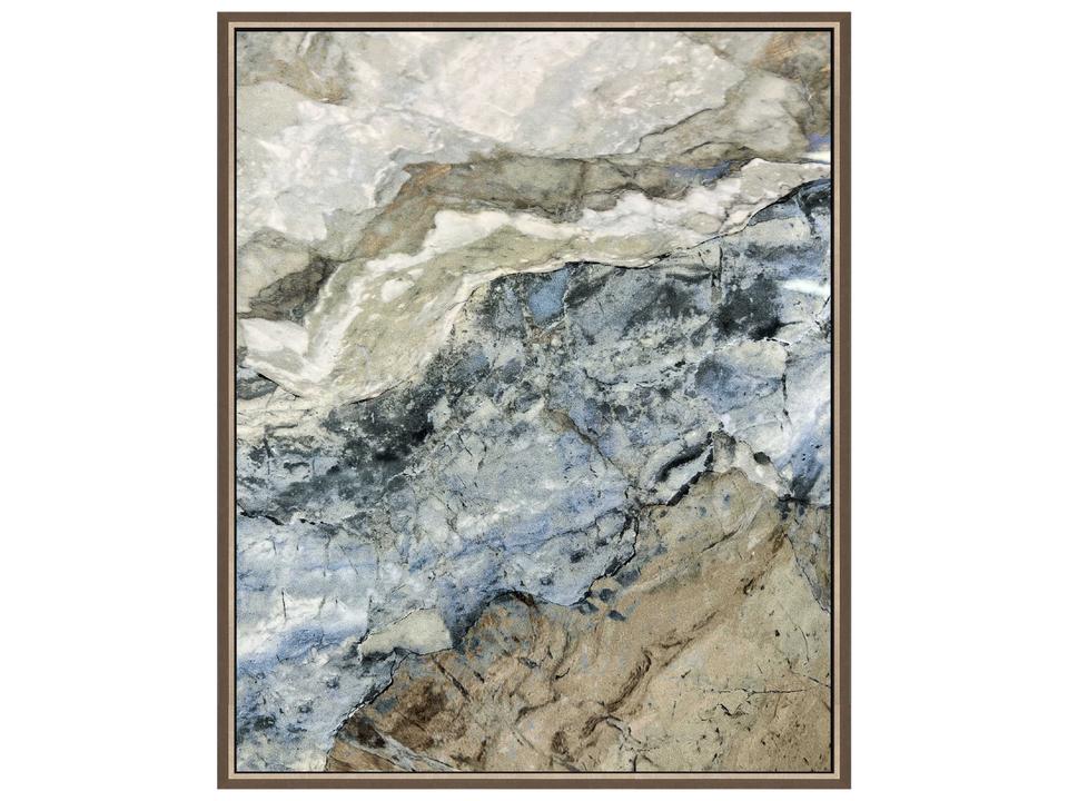 Abstract Stone-I Canvas Wall Art with Champagne Gold Floater Frame