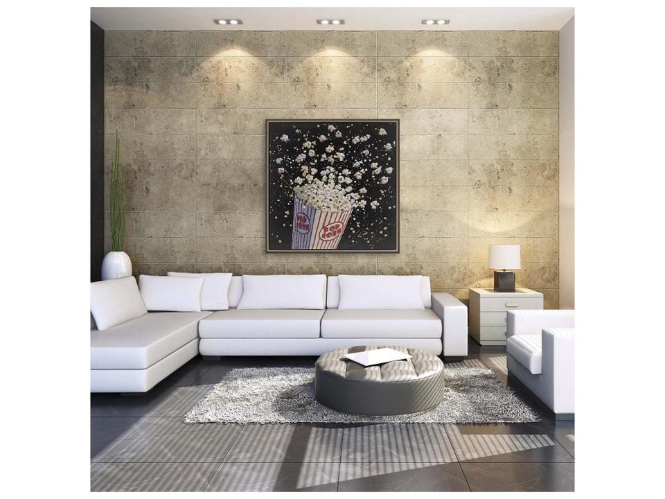 Wiens Cinema Pop Square Canvas Wall Art with Champagne Floater Frame