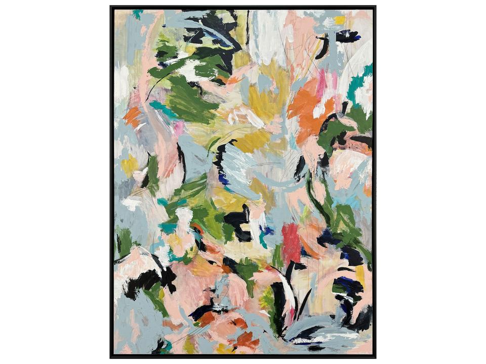 Bloom Summer Love Hand Embellished Canvas Wall Art with Floater Frame