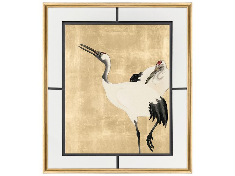 Cranes On Gold II Framed Art
