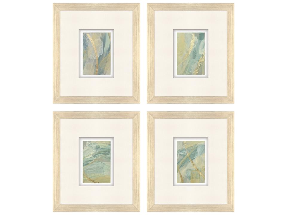 Ribbon Dance II Framed Art Set of 4 Abstract Multi-Original