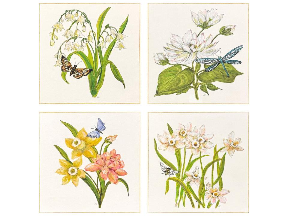 Floral Snapshot II Painting Set of 4