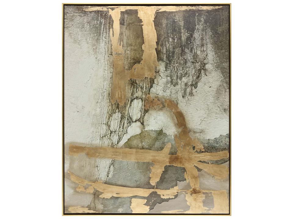 Metallic Underground II Canvas Wall Art with Antique Gold Floater Frame