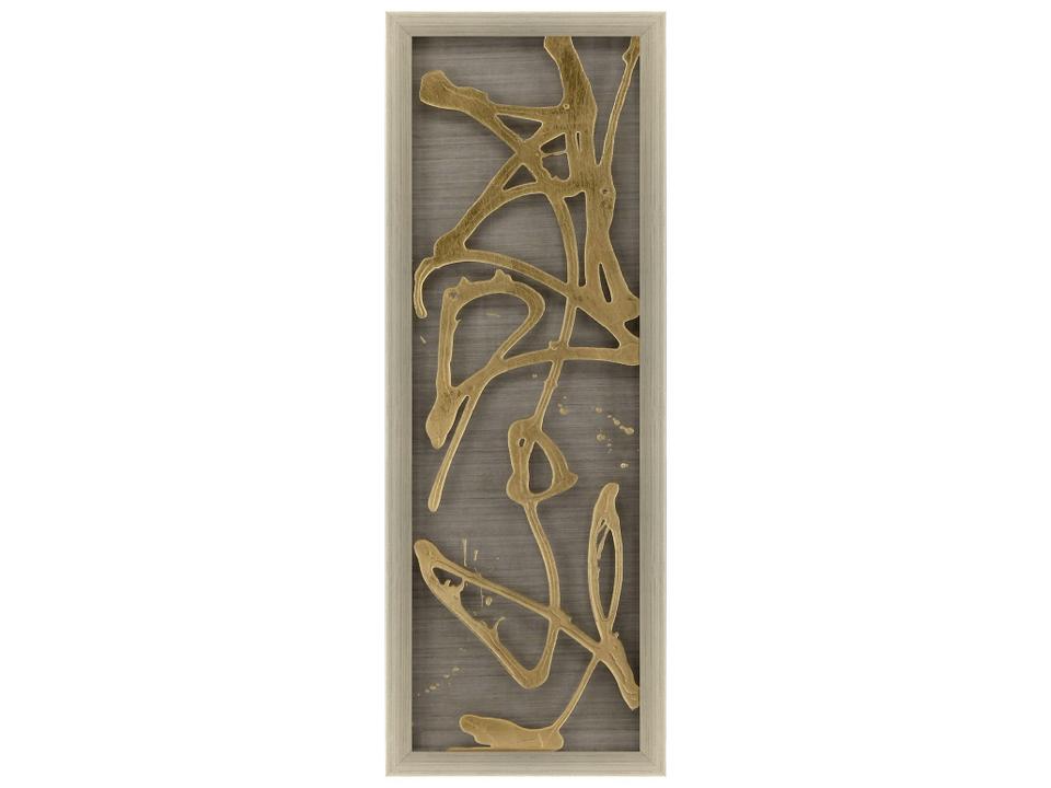 Metallic Dream III Mixed Media Framed Wall Art with Gold Leaf Overlay