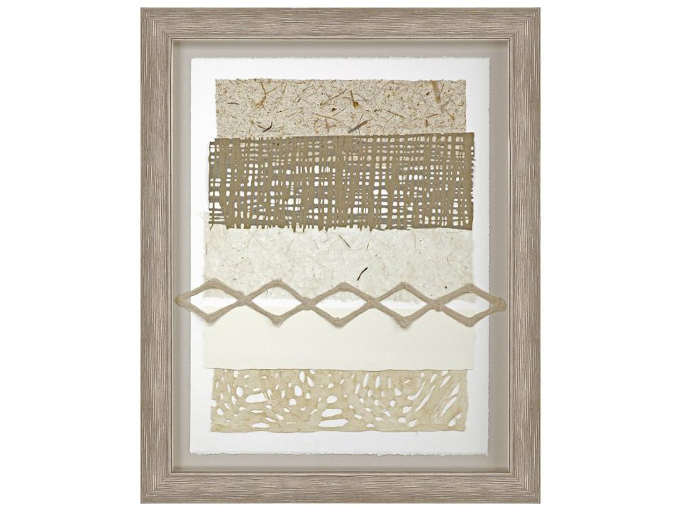 Dynamic III Framed Art Geometric Design in Raked Silver Finish