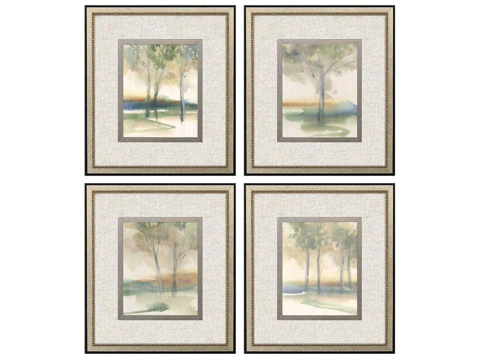 Landscapes Treescape Study Embellished Giclee Wall Art Set of 4