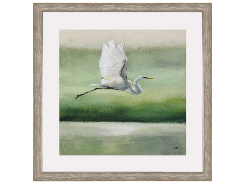 Flight Square Framed Art with Distressed Silver Finish