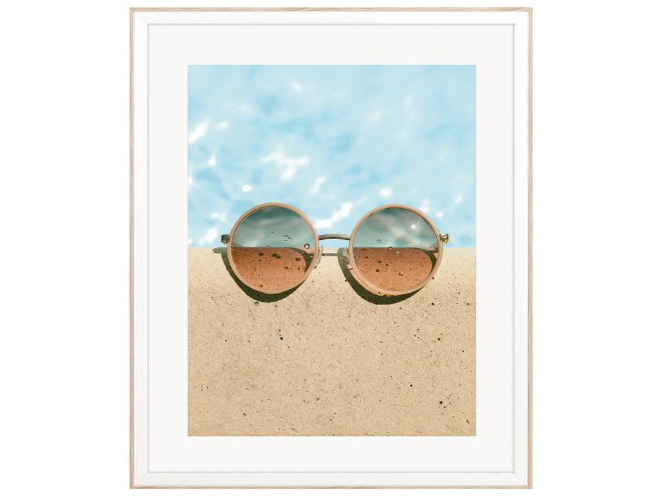 Summer Chill Shade Framed Art with White Ribbed Wood Frame