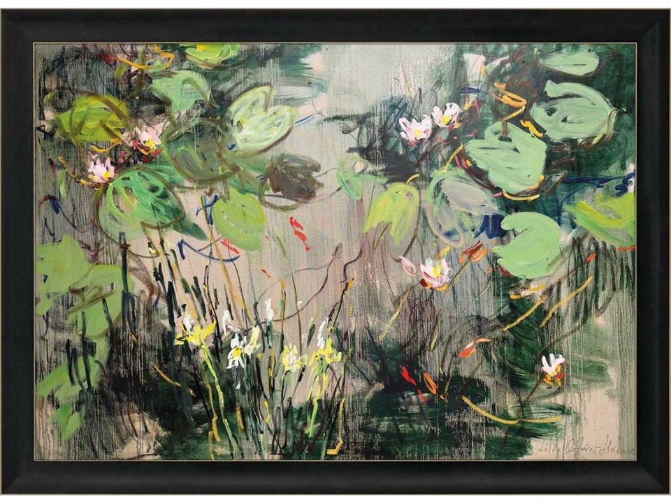 Waterside Water Lilies Summer Pond Framed Wall Art