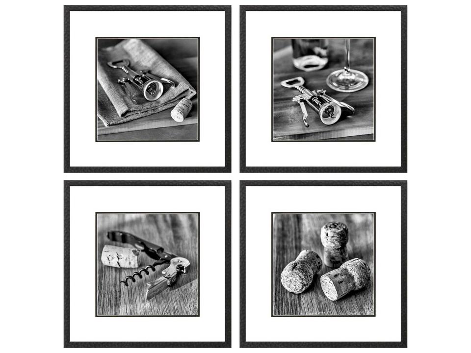 Cork Wall Art Set of 4 with Espresso Wood Frames