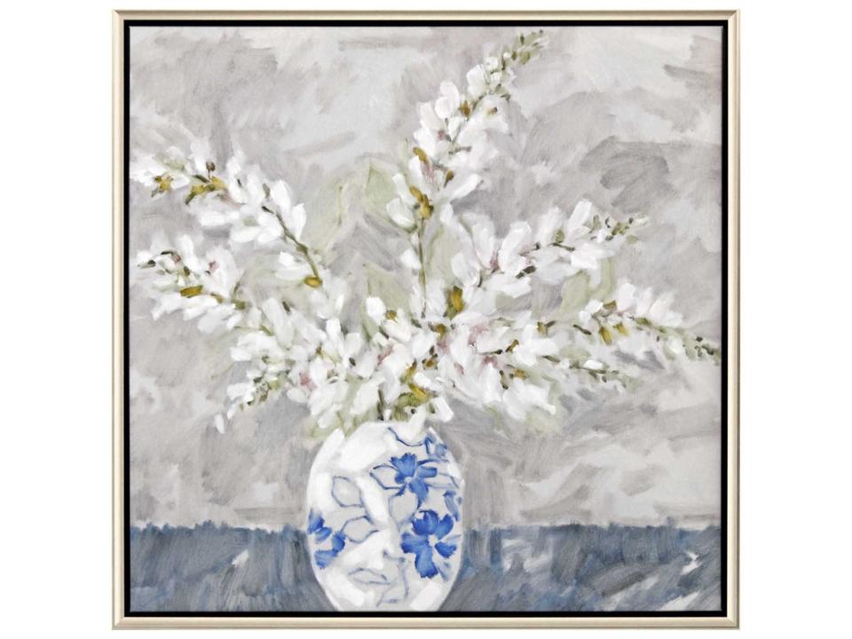 Calm Moment-I Canvas Wall Art Square Floral Abstract