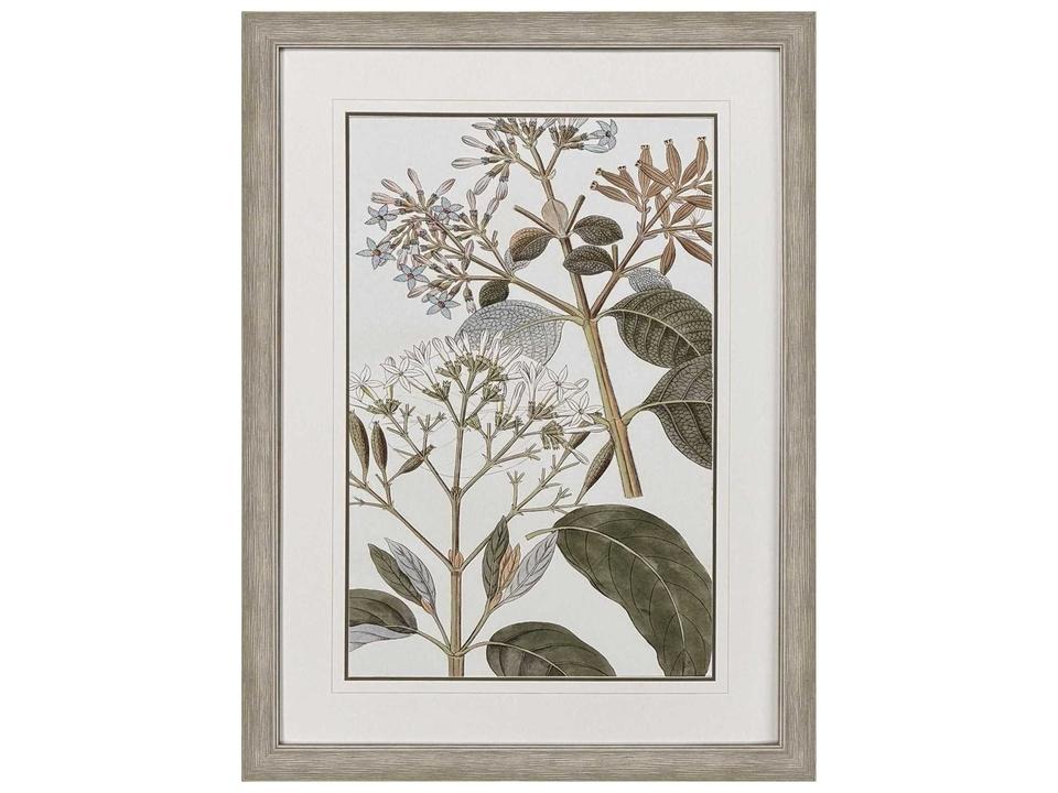 Flowering Botanical II Green and Blue Framed Wall Art