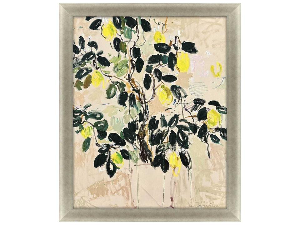 Culinary Lemon Tree Framed Giclee Wall Art in Champagne Gold