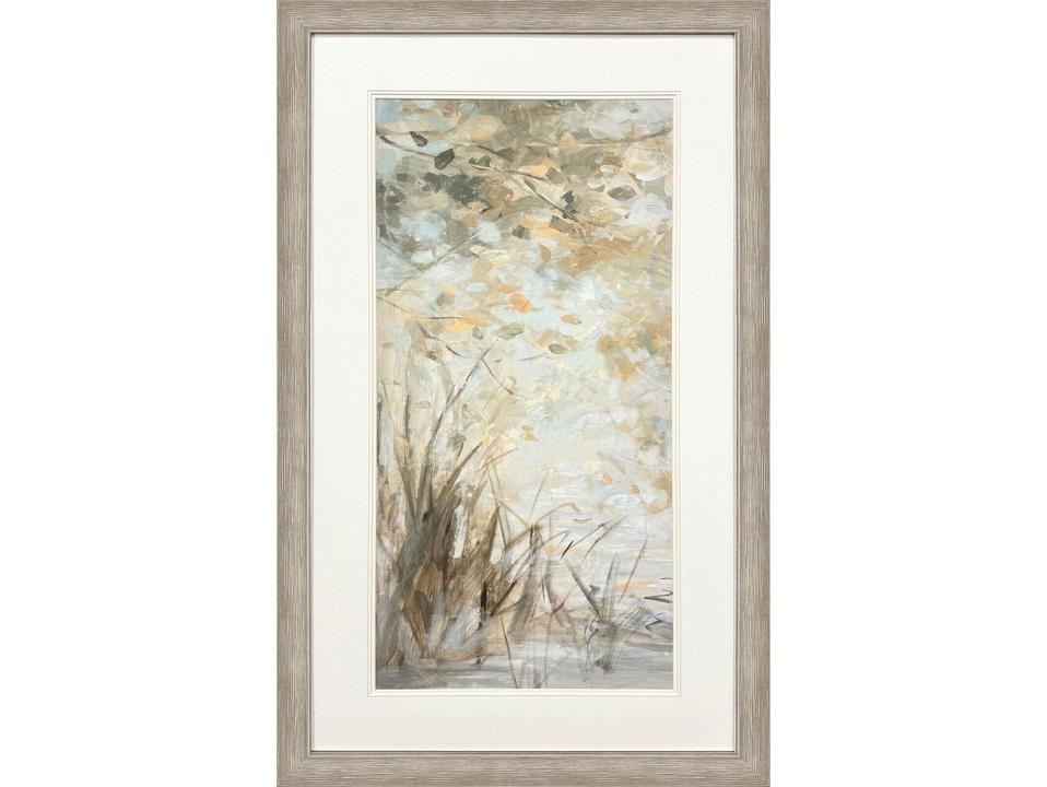 Illuminated Landscape I Framed Art in Distressed Silver Finish