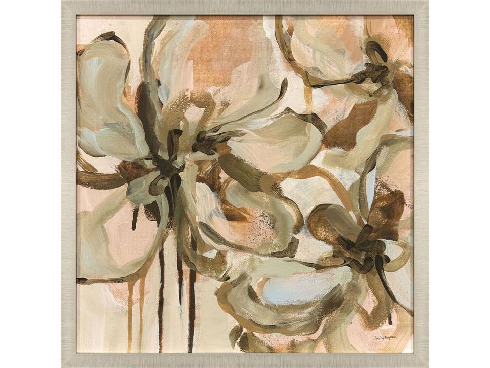 Petal Play I Framed Art with Champagne Gold Frame