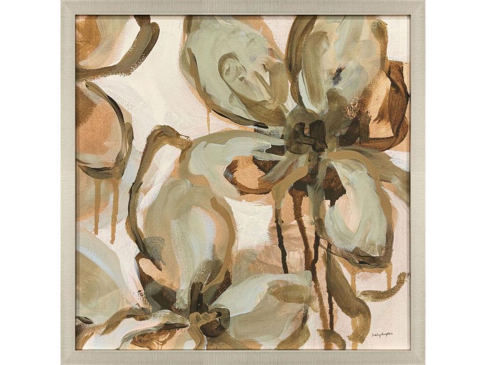 Petal Play II Floral Giclee Framed Art with Champagne Gold Frame