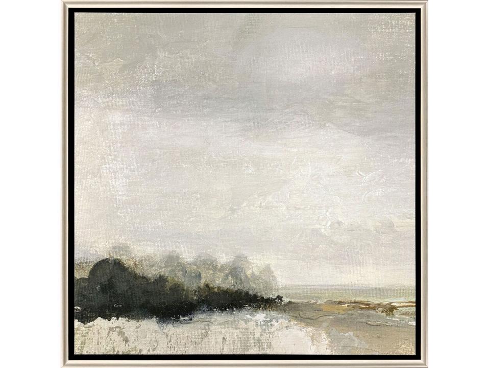 Along The Path Canvas Wall Art in Warm Silver Floater Frame