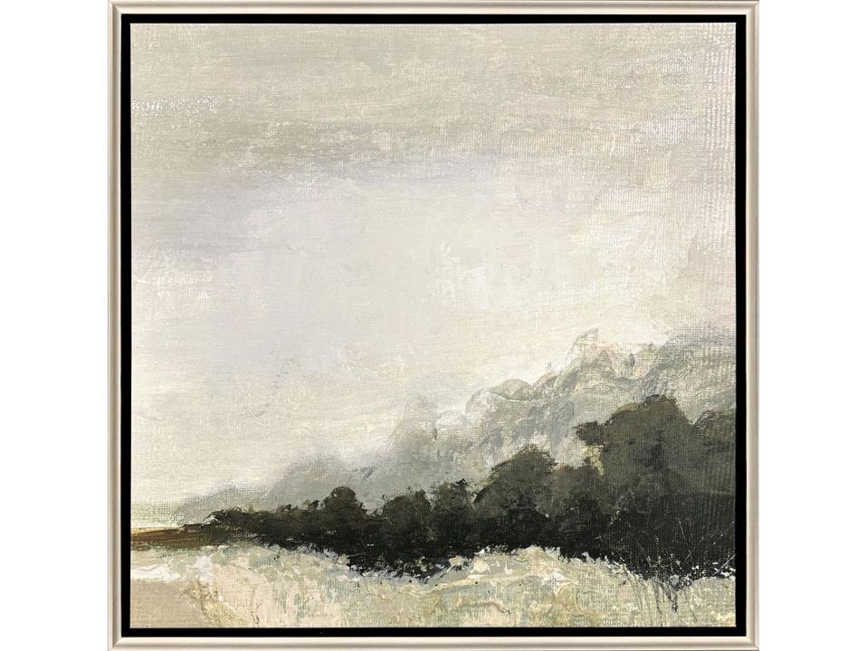 Along The Path II Canvas Wall Art Green and White Landscape
