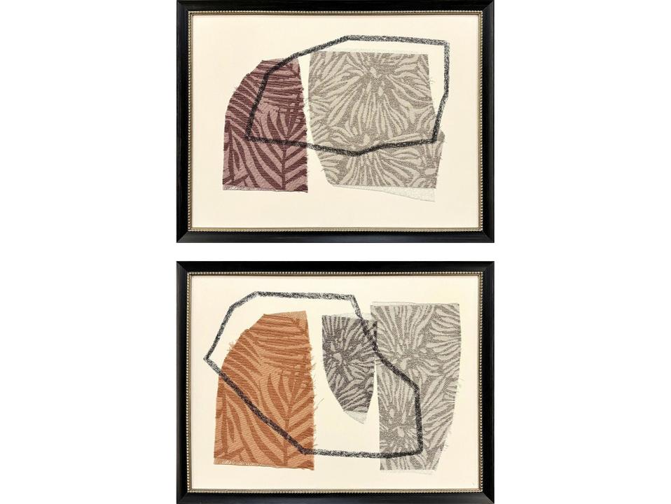 Bold Blends I Framed Art Set of 2 with Aged Black Wood Frame