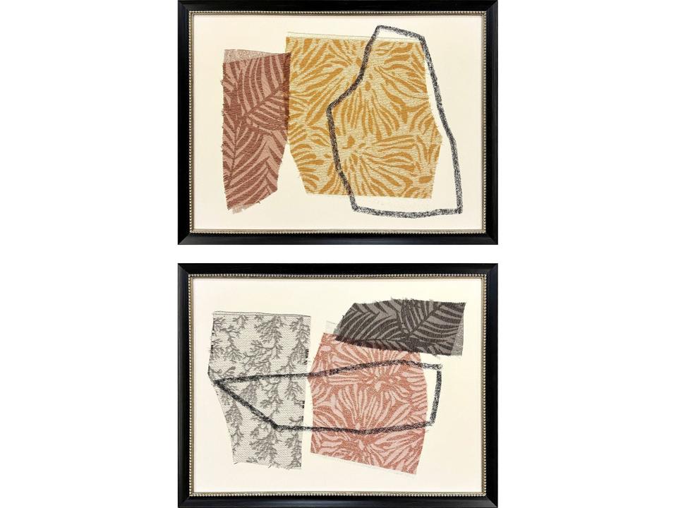 Bold Blends III Framed Art Set of 2 with Aged Black and Gold Frame
