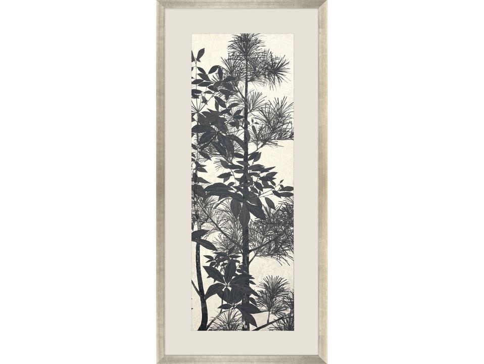Forest Vista IV Framed Wall Art with Antique Silver Leaf Frame