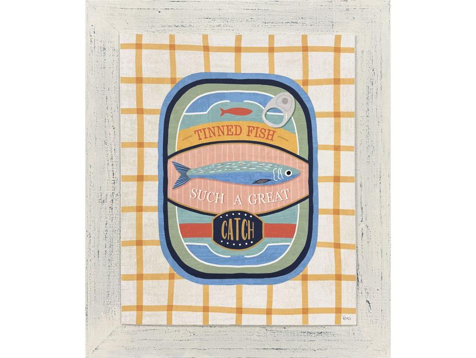 Tasty Tins III Framed Art Vintage Fish Giclee