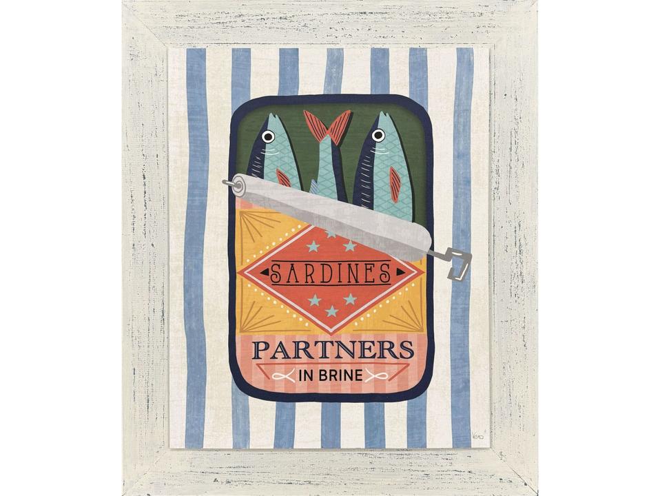 Tasty Tins IV Framed Art with Enhanced Gel Finish and Distressed Frame