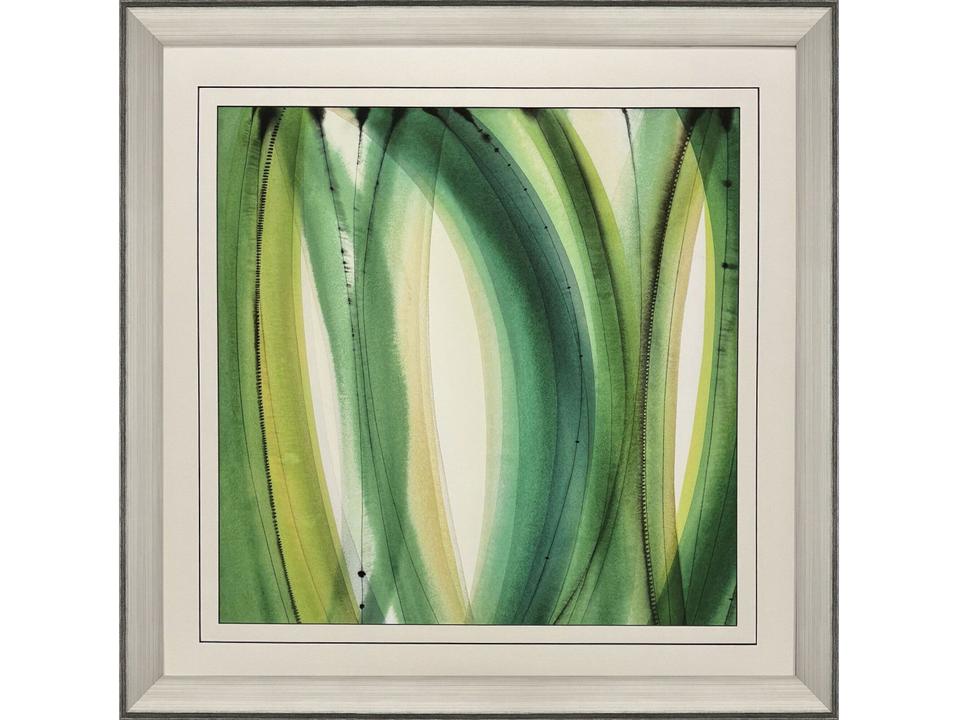Viridian 3 Framed Art by Heaton with Silver Finish Frame