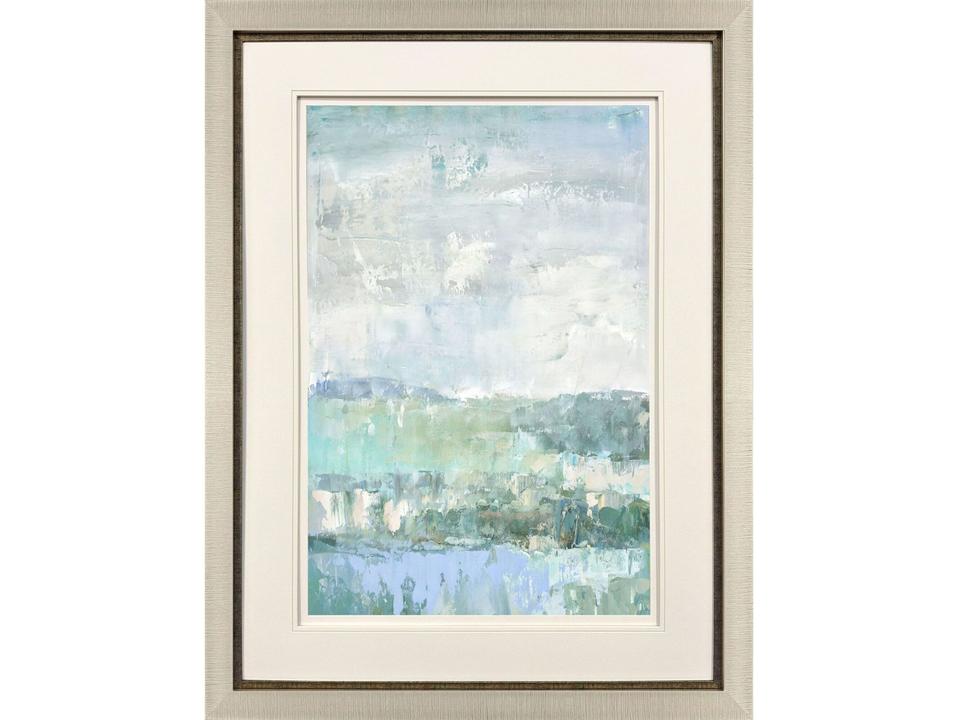 Serene II Framed Art Blue Green White Abstract Coastal Landscape