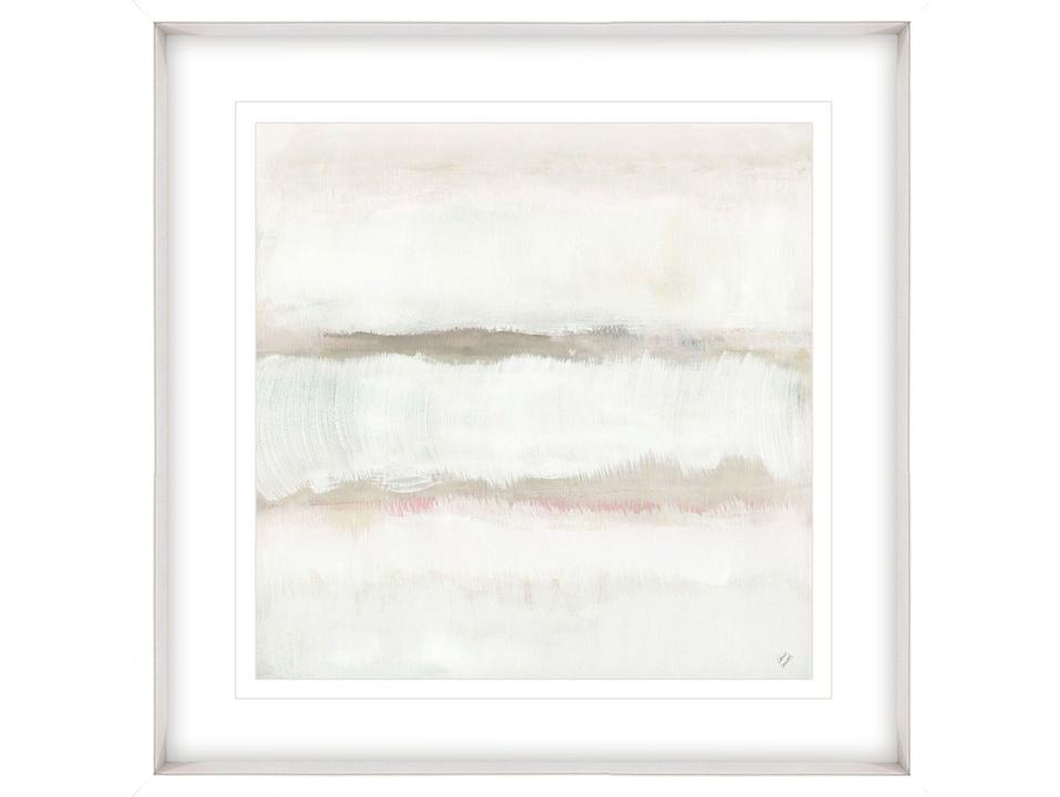 Restful Landscape I Framed Wall Art with Lacquered White Wood
