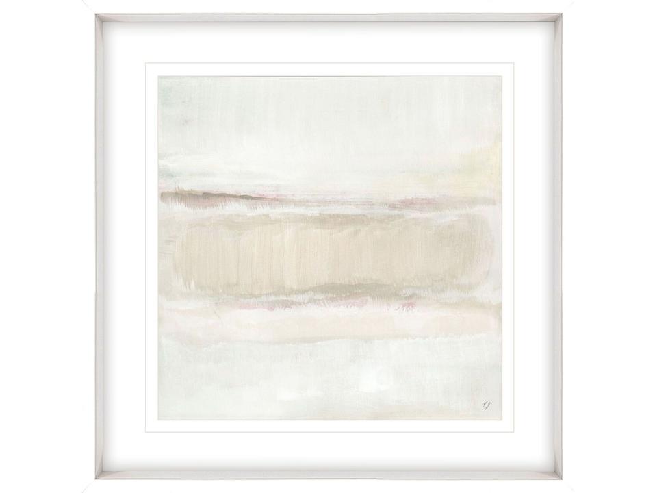 Restful Landscape II Contemporary Abstract Framed Wall Art in White