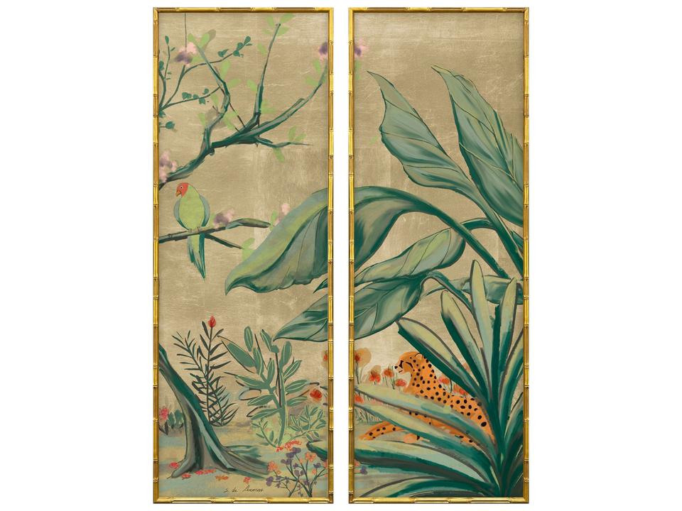 Gold Chinoiserie II Framed Art - Set of 2