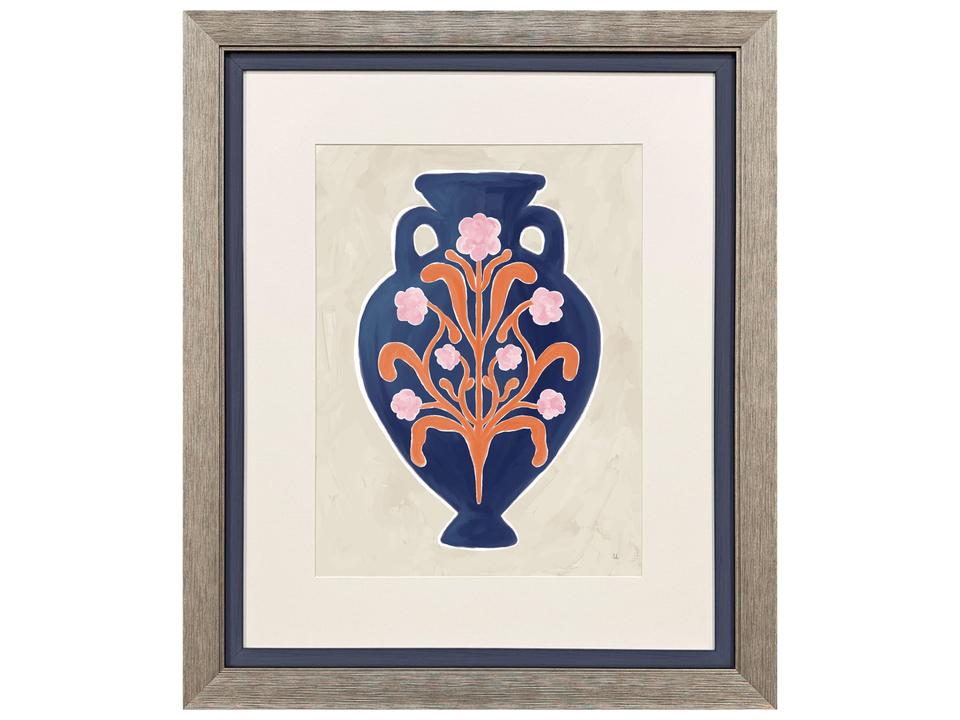 Folk Style Vessel II Framed Art