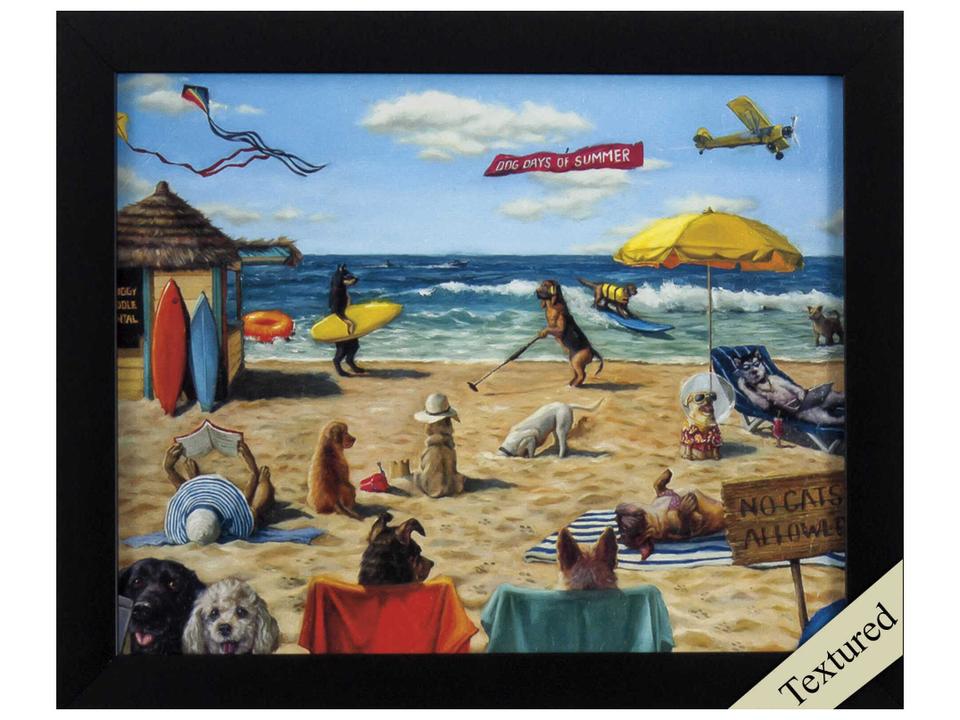 Heffernan Giclee Framed Wall Art Dog Beach Theme