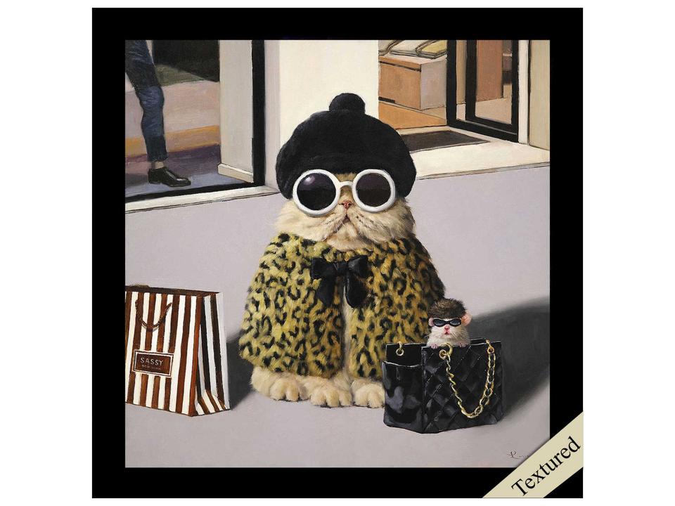 Animals Retail Therapy Square Framed Wall Art with Black Frame