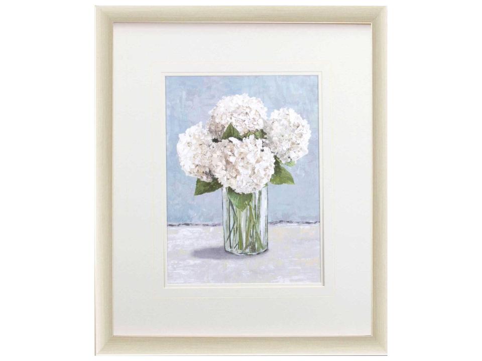Hydrangeas in Vase Framed Art Blue Green and Gray