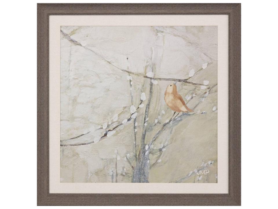 Budding Willow II Framed Floral Wall Art with Rustic Wood Frame