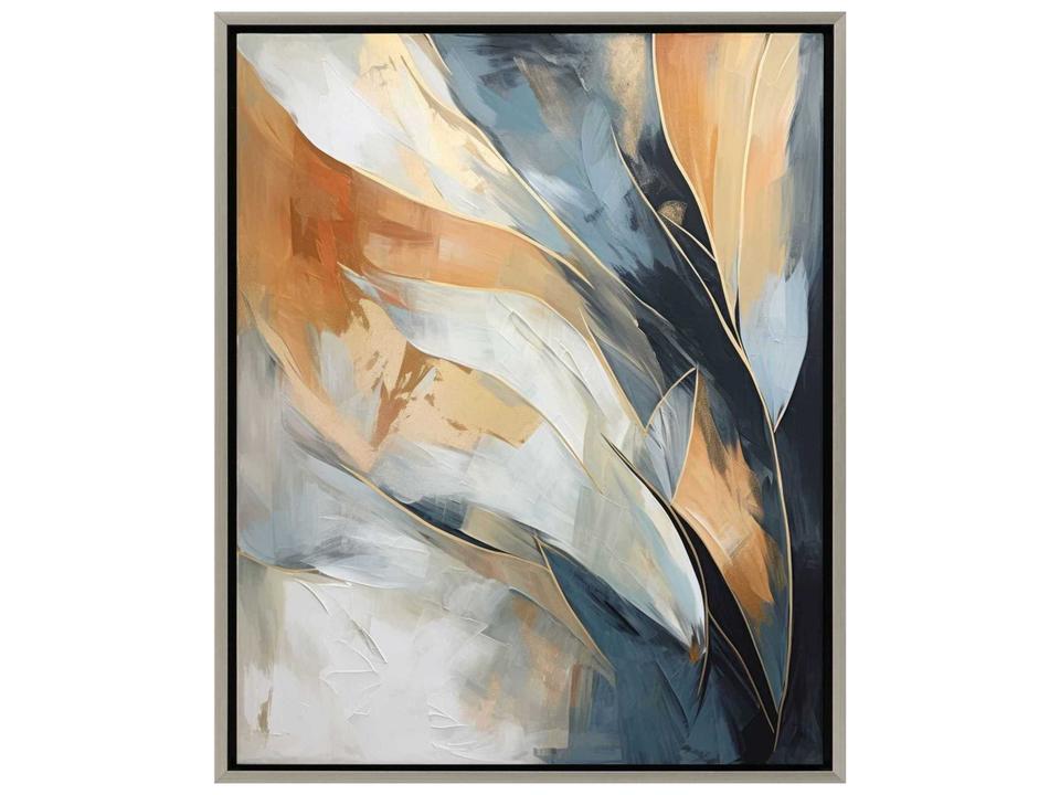 Abstract Rhythms of Flow-II Giclee Wall Art with Silver Floater Frame