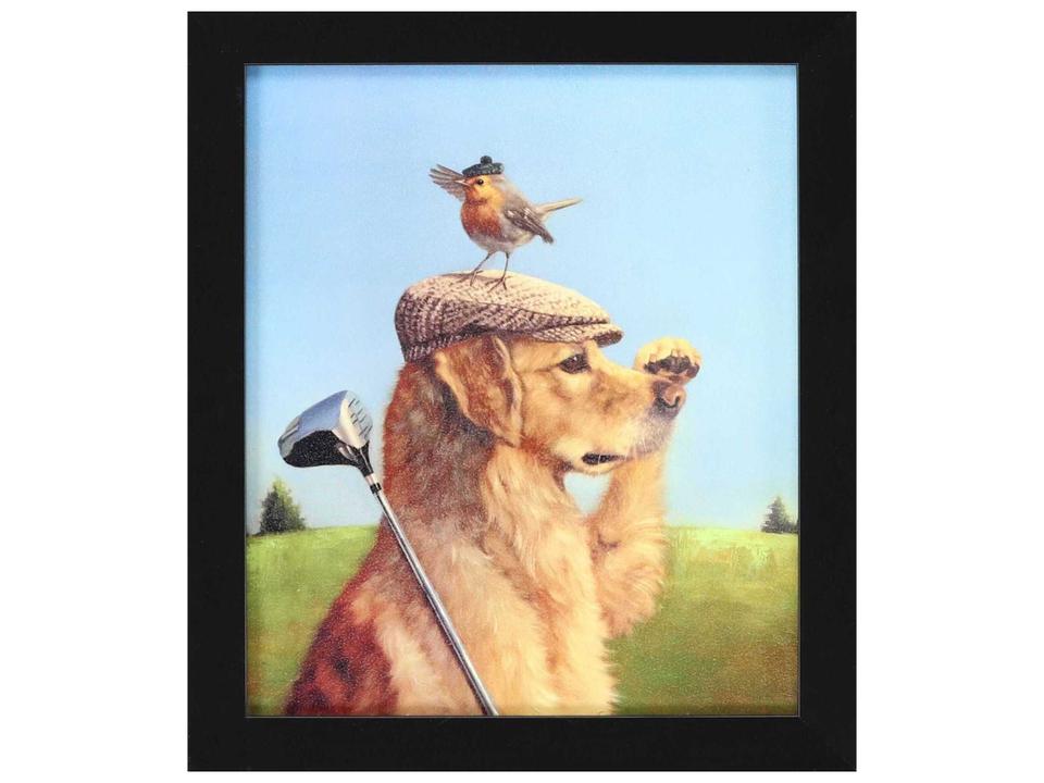 Animals Lost Ball Framed Wall Art by Heffernan in Flat Black