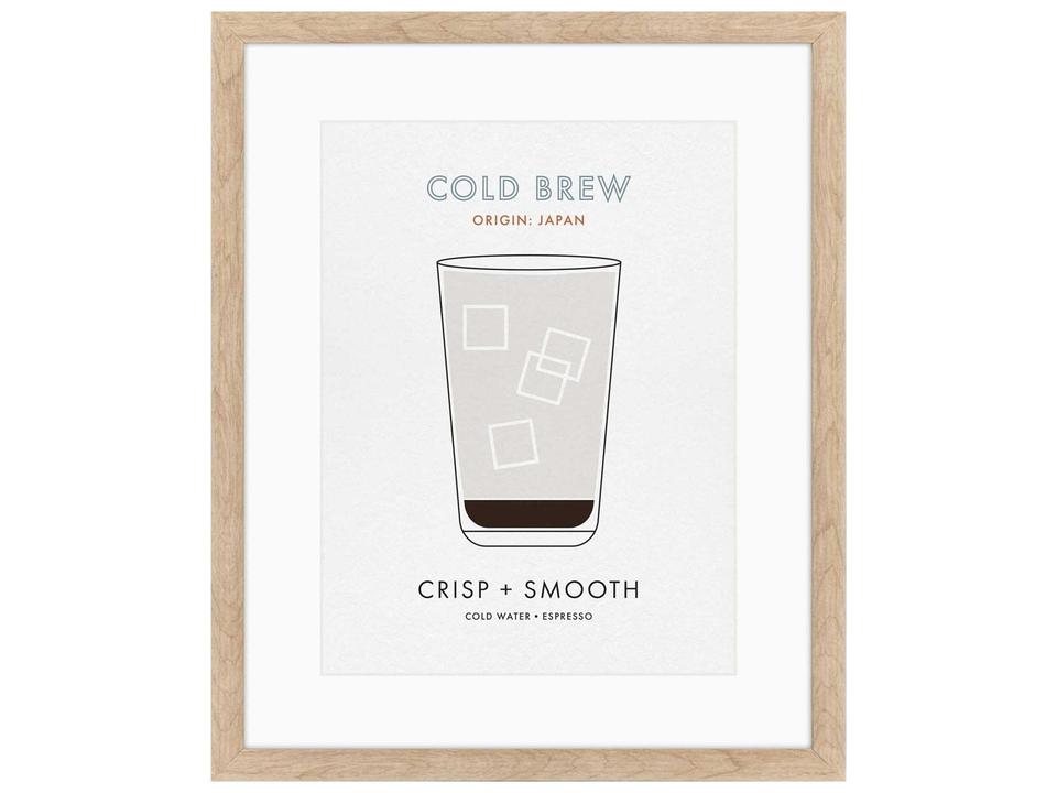 Culinary Cold Brew Framed Art with Natural Wood Finish