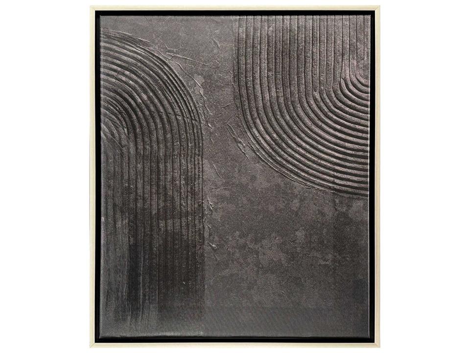 Abstract Embrace-I Canvas Wall Art with Brushed Silver Floater Frame