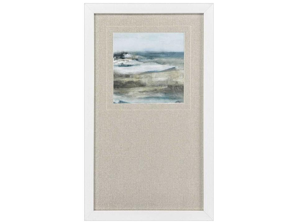 Waterside Moody Seas-II Framed Wall Art with Matte White Frame