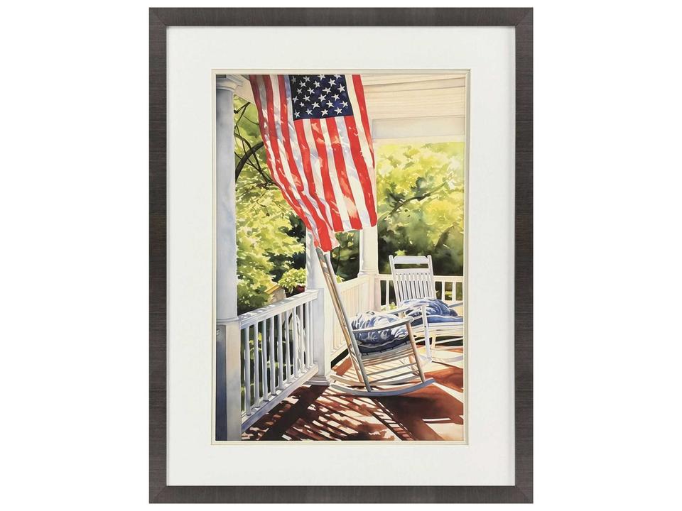Vintage Porch II Framed Art by Petal in Dark Espresso Wood Finish
