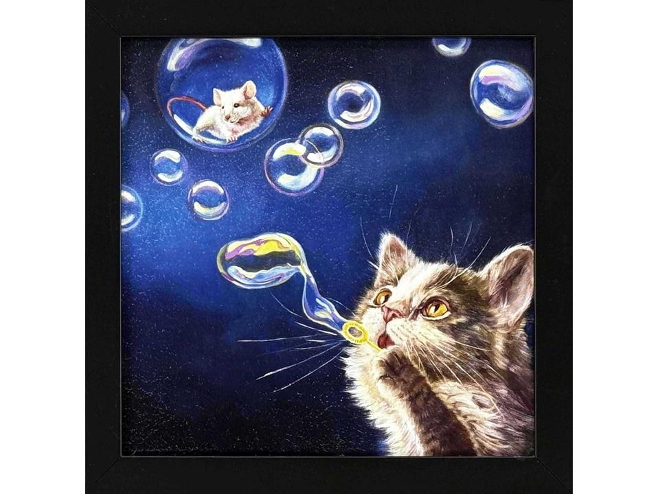 Animals Blowing Bubbles Framed Wall Art by Lucia Heffernan