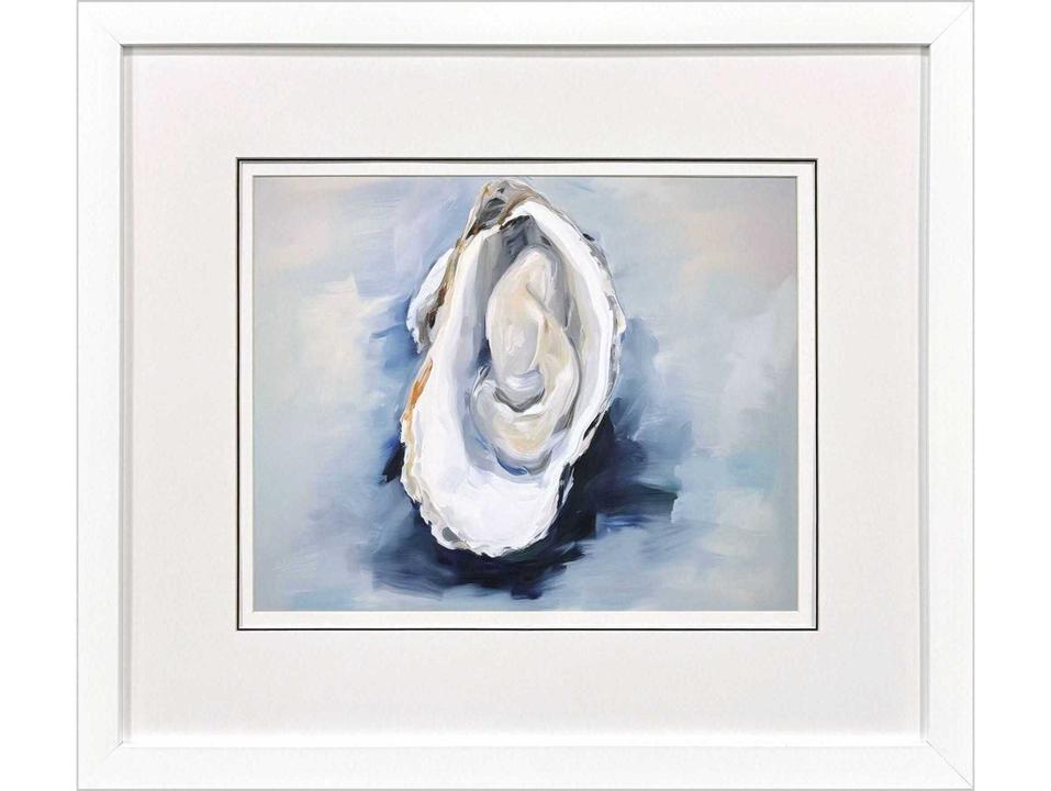 Naturals Mollusk-I Framed Coastal Wall Art in Matte White