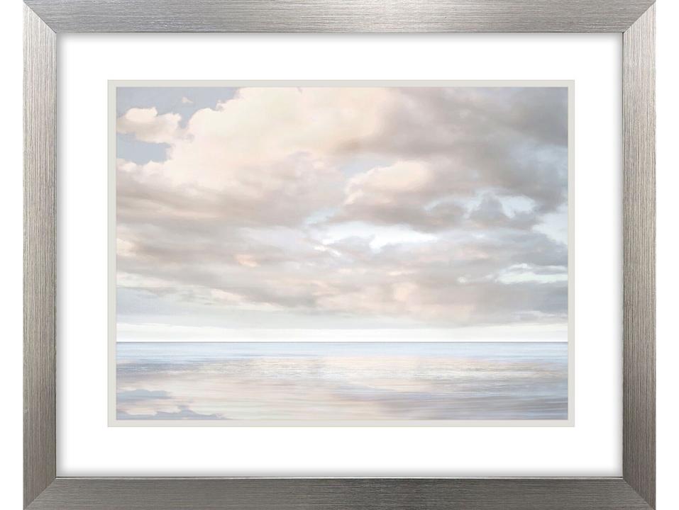 Cloudscape Illusion Framed Art with Brushed Silver Frame