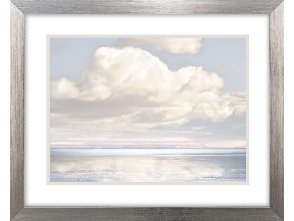 Cloudscape Dream Matted Framed Art with Brushed Silver Frame